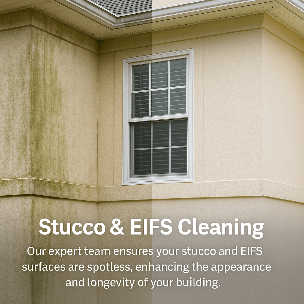 stucco EIFS cleaning coastal shine property services